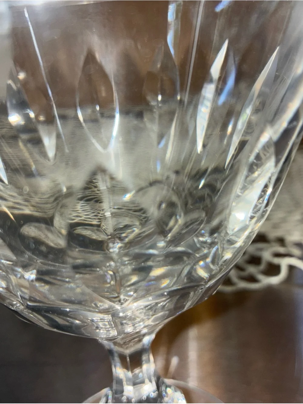 2 tiffin, Franciscan Crystal wine – water goblet Mount Vernon pattern
